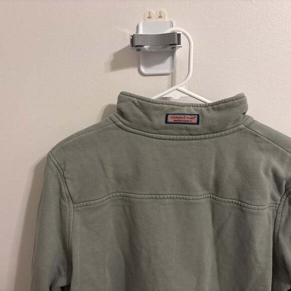 Vineyard Vines Relaxed Shep Shirt Pullover 1/4 Zip Size Small Sage Green - Picture 4 of 4